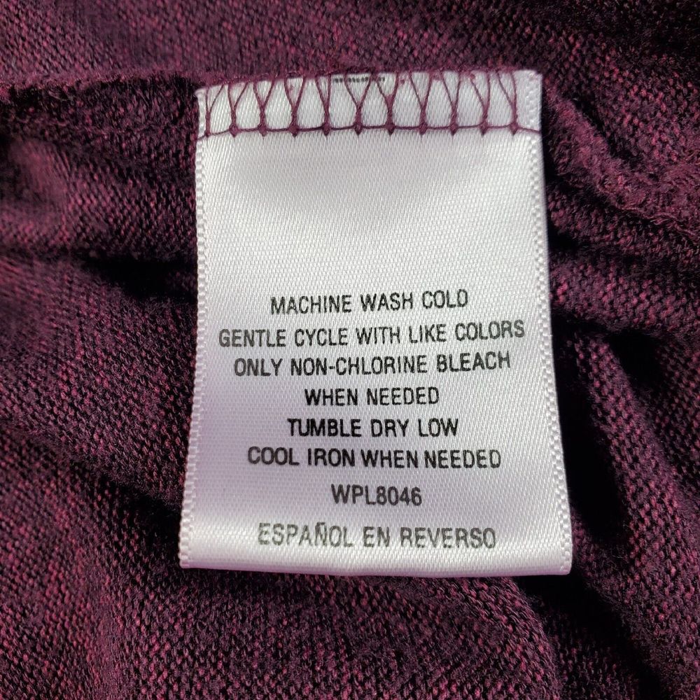 Style & Co Cardigan Sweater Womens Medium Burgundy Duster Open Front Pockets - Picture 10 of 11